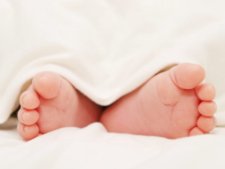 Close up of baby toes