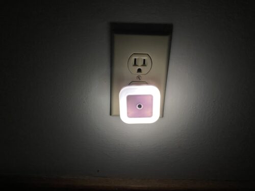 night light shining in socket