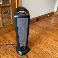 Lasko, great space heater for a nursery or baby room. Upright, cool to touch, ceramic heater.