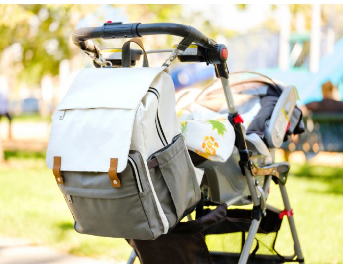 backpack diaper bag on stroller