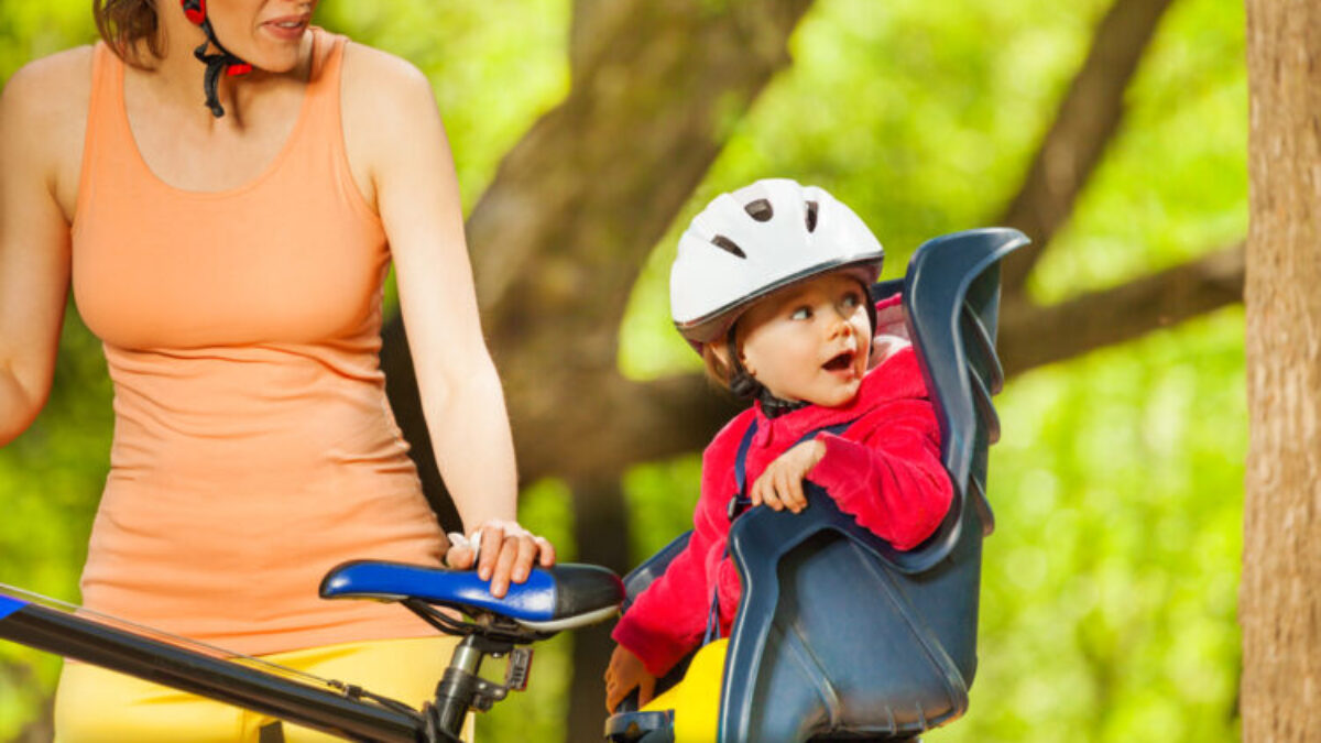 Polai Children Bike Seat Front Mount Bicycle Child Seat with Armrest and Foot Rest,50KG