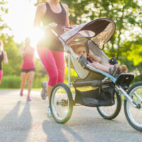 woman jogging with jogging stroller