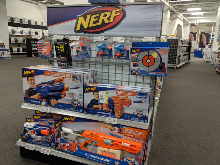 Nerf display at a store