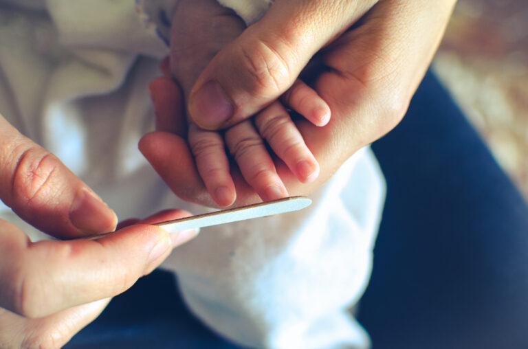 filing baby nails with baby file