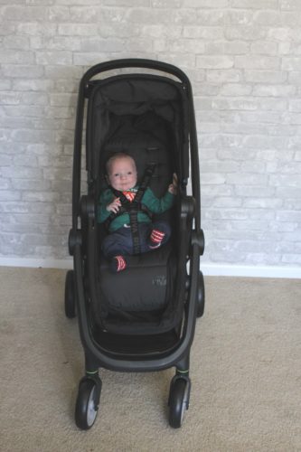 Picture of 7 week old baby in the Riva Flex stroller