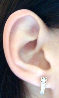 A woman's ear with an attached ear lobe