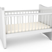 Baby cot over white background