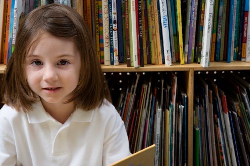 girl with books