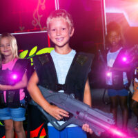 Children playing laser tag