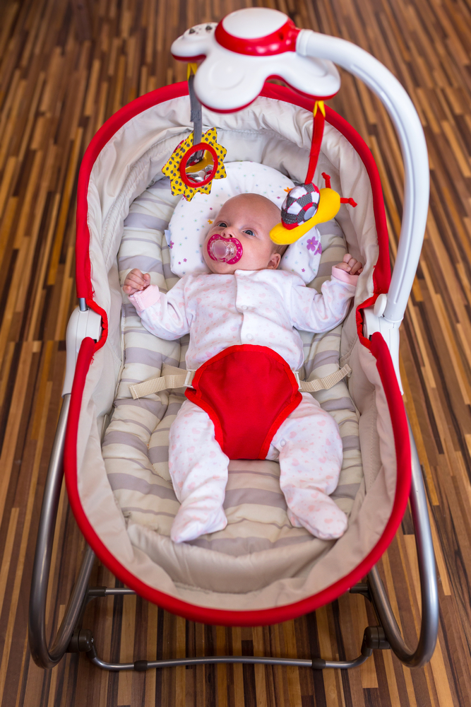 red baby rocker
