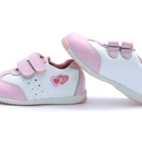 pink and white baby sneakers