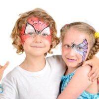 2 kids in face paint