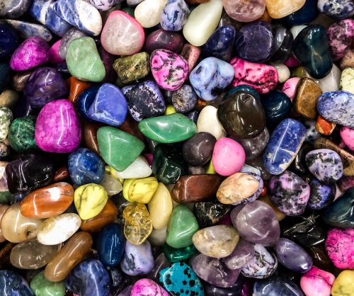 tumbled stones of many colors