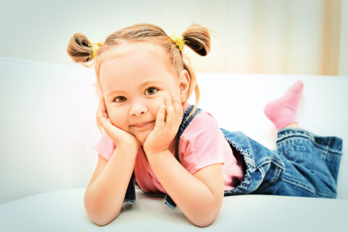 Toddler Girl with Hair Ties