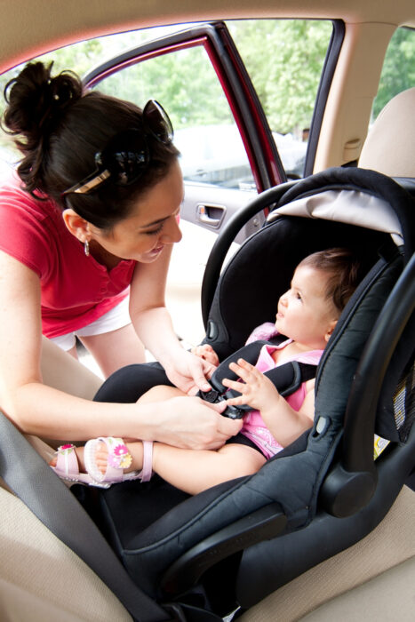 baby sitting rear facing in car seat
