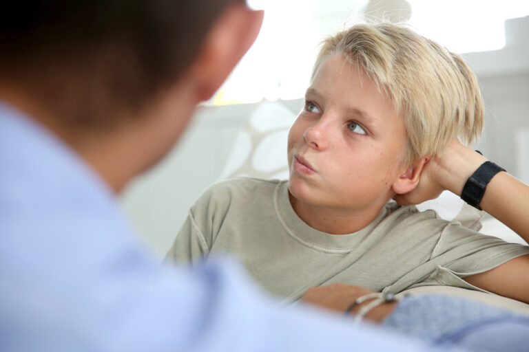 father trying to get son to listen