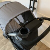 The updated Chicco Bravo Stroller features a new UPF 50 rated canopy with peek-a-boo mesh window.