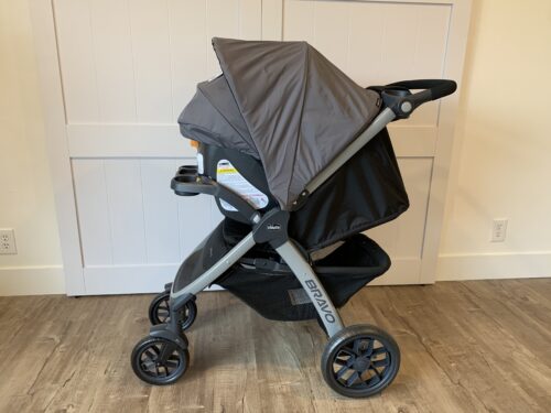 Here is an example of a travel system. This is the Chicco KeyFit 30 Infant Car Seat and Chicco Bravo Stroller