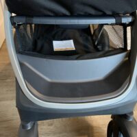 The storage basket on the Chicco Bravo Stroller is accessible from the front.