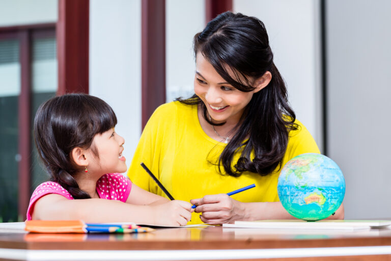 mother and daughter homeschool together