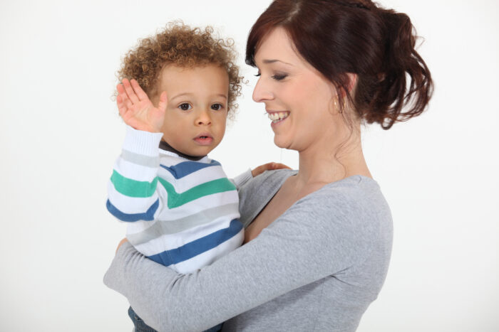 Child waving good-bye